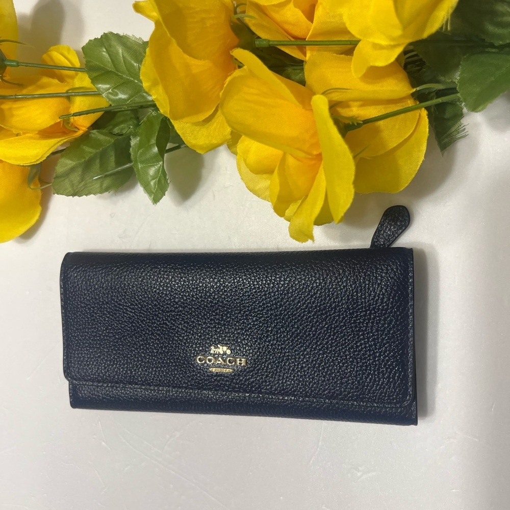 Coach Black Key Card Holder Leather Accessory - Picture 3 of 11